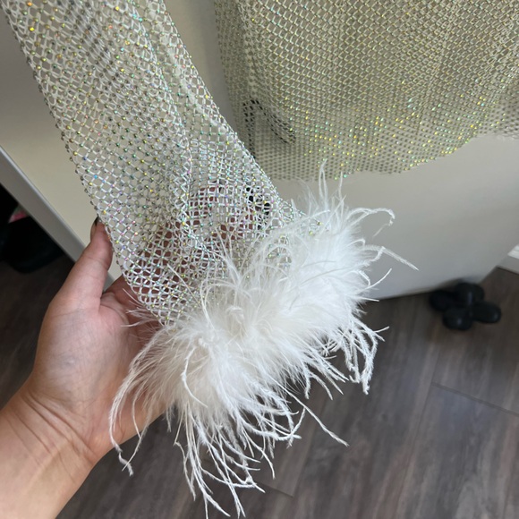 White Fox - Disco Inferno long sleeve mini dress - Picture 3 of 5